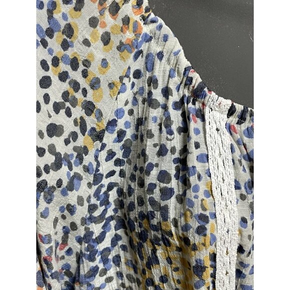 Zac & Rachel Women’s White Multicolored Animal Print Loose Flowing Gauzy XL Top - Picture 12 of 14